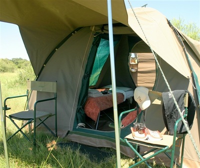 Comfortable tented accommodation on the Fish Eagle Safari, Botswana