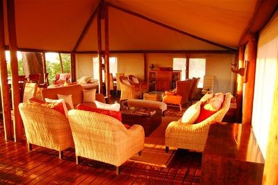 Lounge are at Linyanti Bush Camp, Botswana