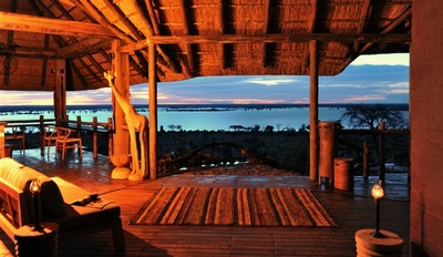 View from main deck across the Chobe River at Ngoma Safari Lodge