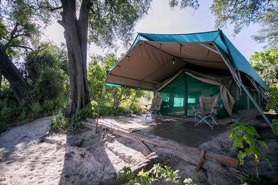 Guest tent exterior at Bushman Plains Camp
