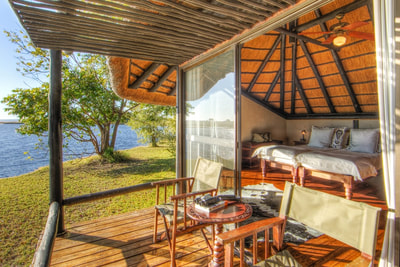 View of room and private deck at Chobe Savanna Lodge