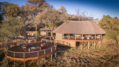 Main area and fire deck at Mma Dinare, Okavango Delta