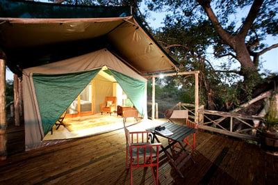 Tented accommodation at Pom Pom Camp, Okavango, Botswana