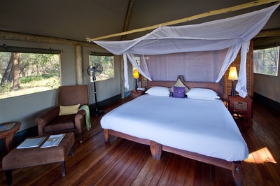 Xigera Camp guest bedroom interior