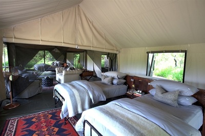 Machaba Camp interior of family tent