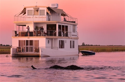 Chobe Princess 1 Houseboat at sunset