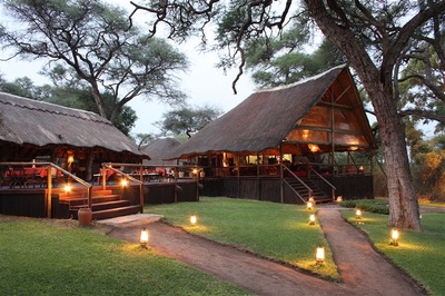 View of main area at Elephant Valley Lodge, Chobe Forest Reserve