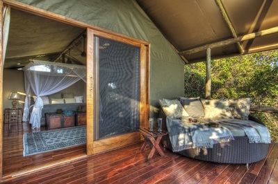 Shinde Camp guest tent private veranda