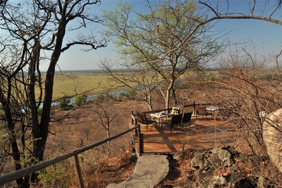 Muchenje Safari Lodge main deck and view