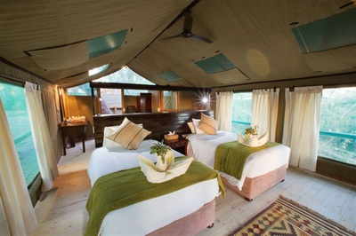 Gunn's Camp guest tent interior