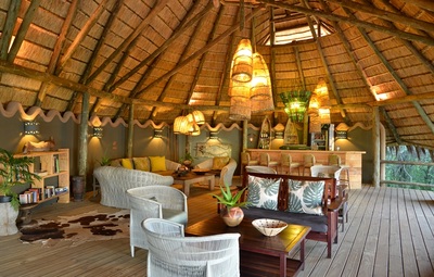 Lounge area at Chobe Bakwen Lodge, Botswana