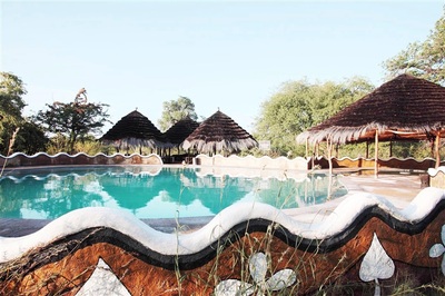 The swimming pool at Planet Baobab, Botswana