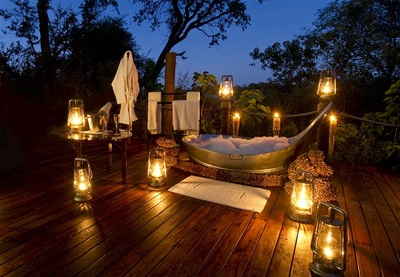 Baines Camp romantic bath on your veranda