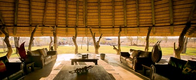 View from open area lounge at Wildtrack Safaris Lodge, Botswana