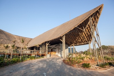 Main entrance at Chobe Bush Lodge, Kasane, Botswana
