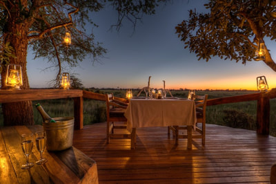 Private dining at Camp Okavango, Botswana