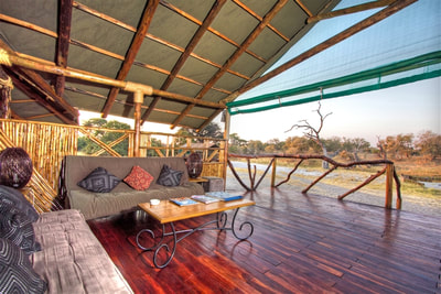 Lounge area at Camp Savuti, Chobe National Park, Botswana