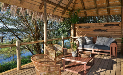 Chobe Bakwena Lodge shaded viewing deck