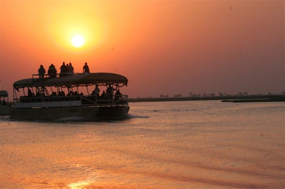 Chobe boat cruise, sunset