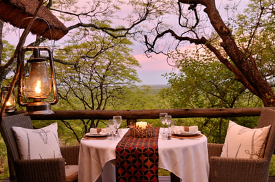 Private dining at Ghoha Hills Savute Lodge, Chobe