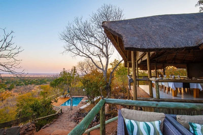 View from lounge area at Ghoha Hills Savute Lodge, Chobe