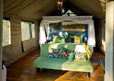 Hyena Pan Camp guest tent interior