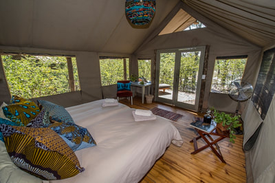 Hyena Pan Camp guest tent interior