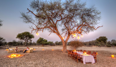 Bush dinner at Leroo La Tau Lodge, Botswana