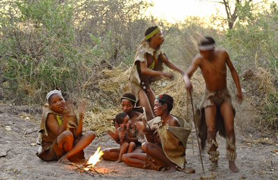 Bushman family, Central Kalahari, Botswana