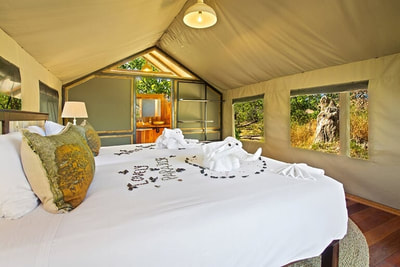 Saguni Safari Lodge luxury tent interior