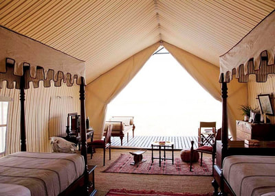 San Camp twin tent interior
