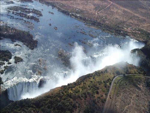 The Victoria Falls seen from above
